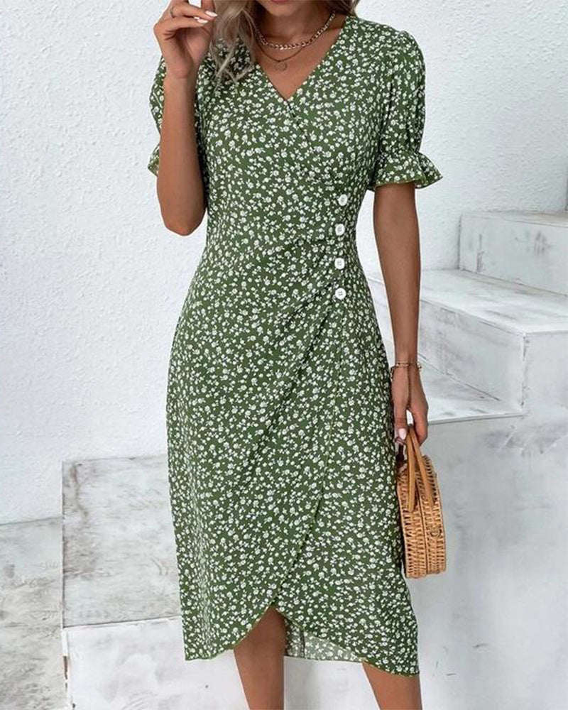 Charlene | V-Neck Floral Wedding Guest Dress