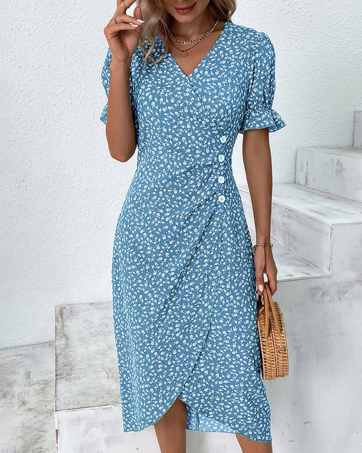 Charlene | V-Neck Floral Wedding Guest Dress