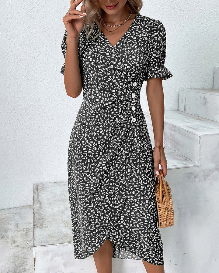 Charlene | V-Neck Floral Wedding Guest Dress