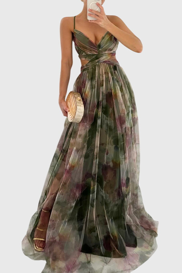 Giselle™ | Elegant Floral Print Maxi Dress