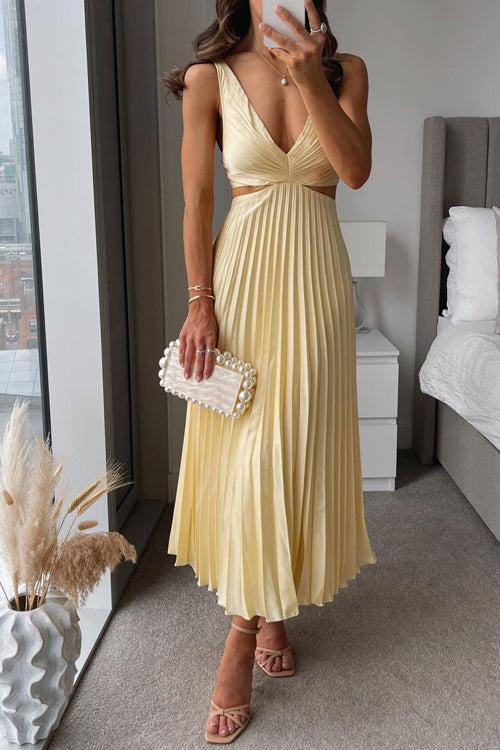 Alexandra | Pleated Maxi Wedding Guest Dress