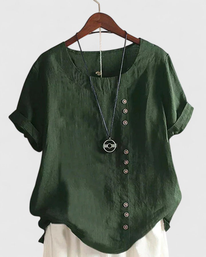 Elisavie | Comfortable Short Sleeve Blouse
