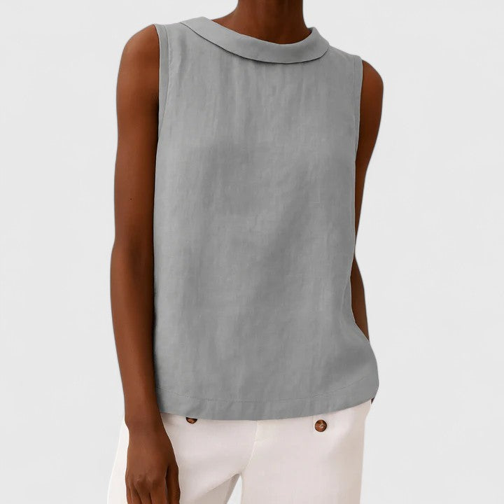 Anastine | Elegant Roll Collar Knit Top
