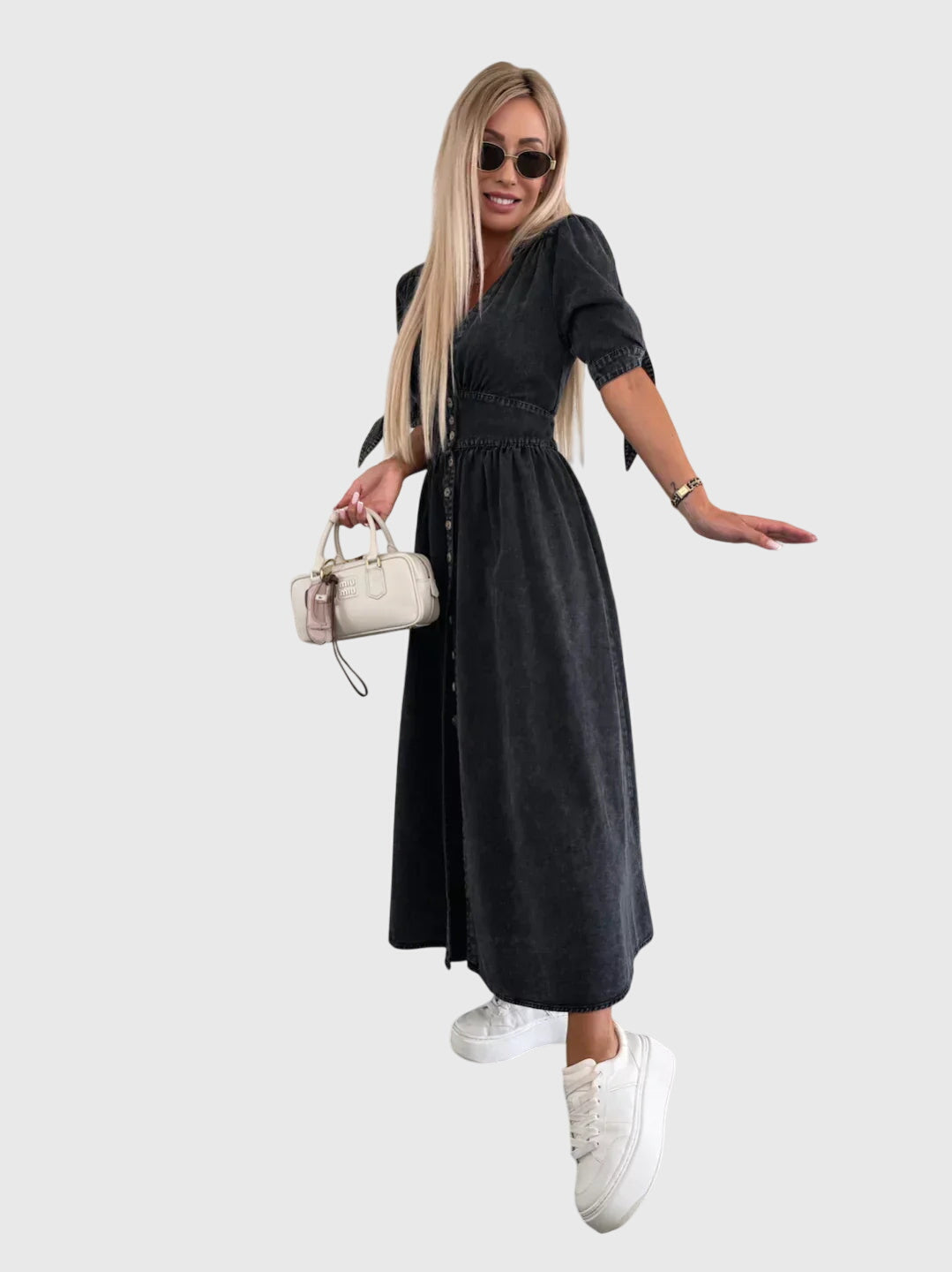 Sophia™ | Elegant Denim Shirt Dress