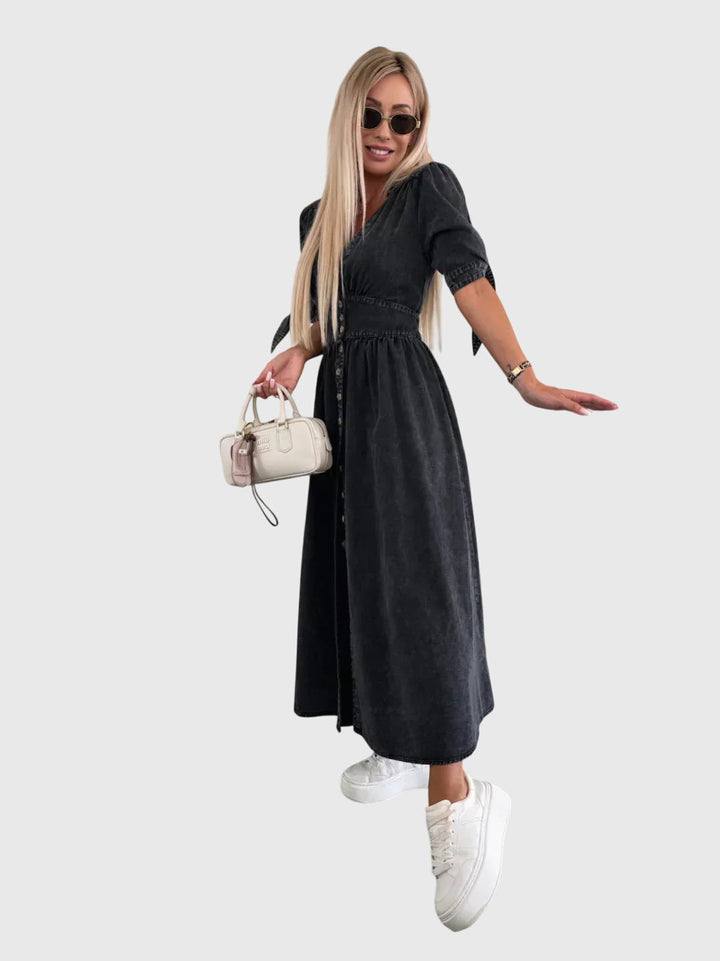 Sophia™ | Elegant Denim Shirt Dress