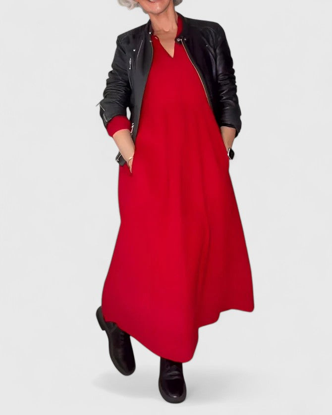 Seryphiah | Elegant Red Cocktail Dress