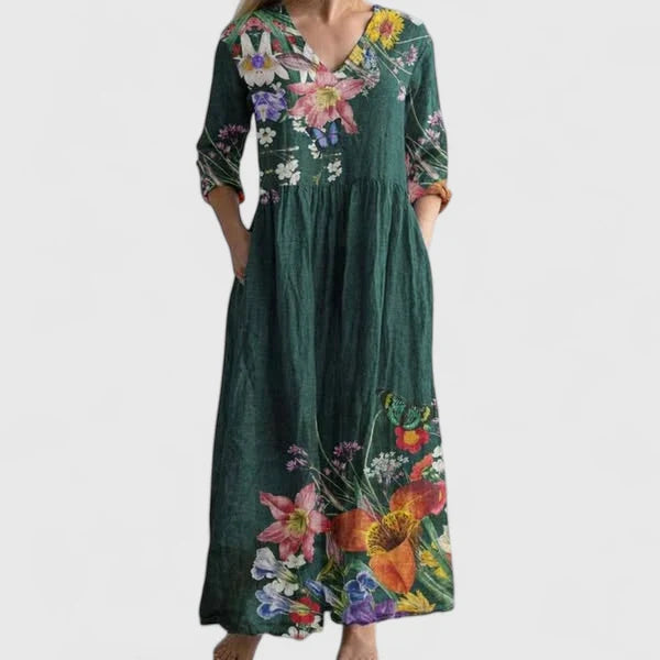 Kymberah | Sophisticated Pleated Midi Dress