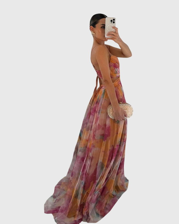 Giselle™ | Elegant Floral Print Maxi Dress