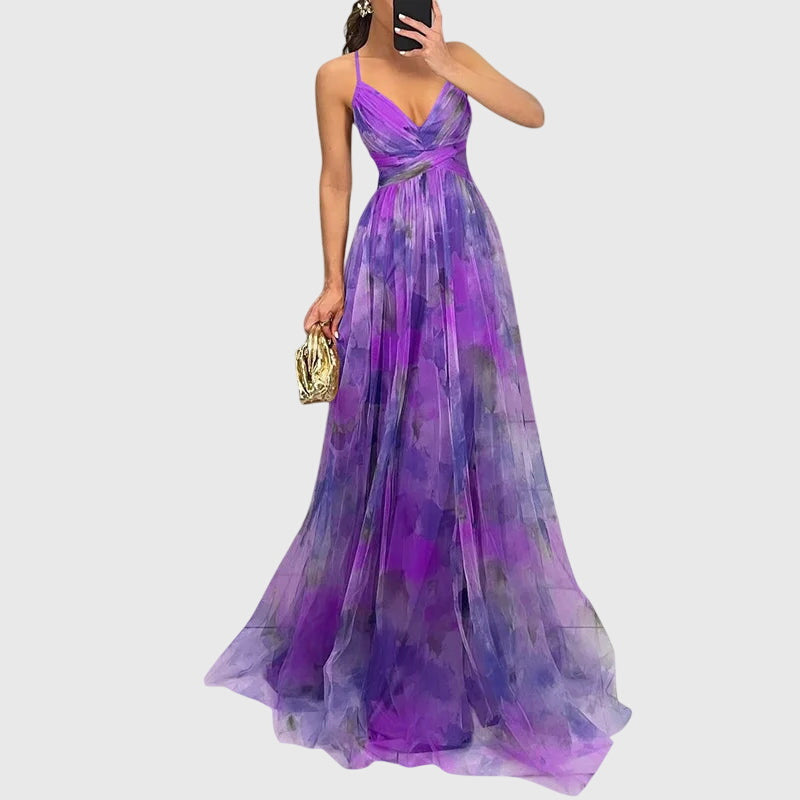 Giselle™ | Elegant Floral Print Maxi Dress