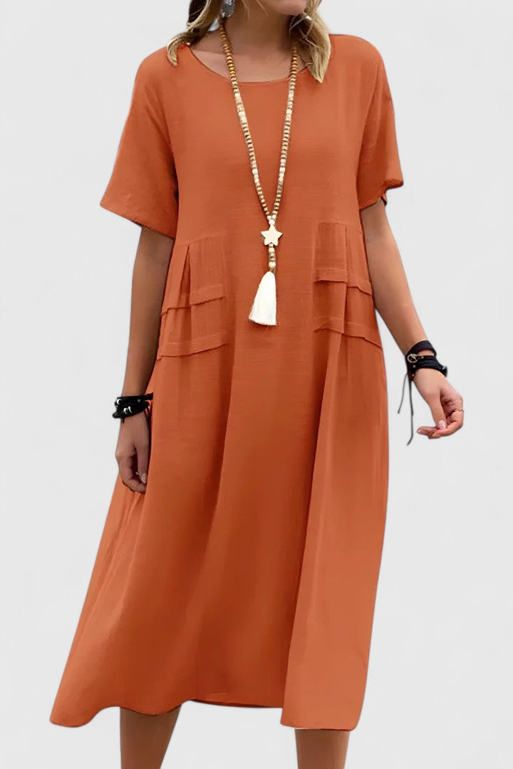 Krystina | Elegant Pleated Midi Dress