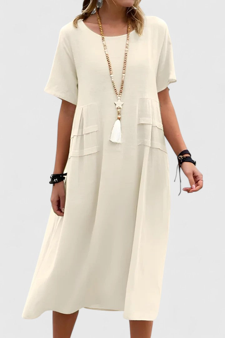Krystina | Elegant Pleated Midi Dress