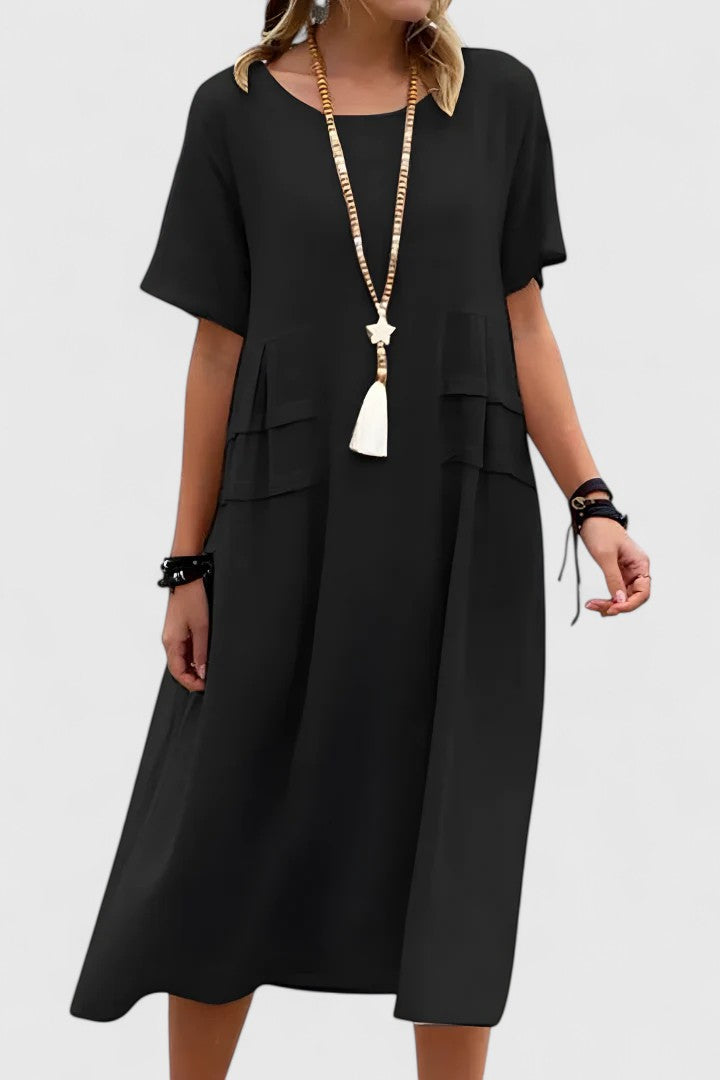Krystina | Elegant Pleated Midi Dress
