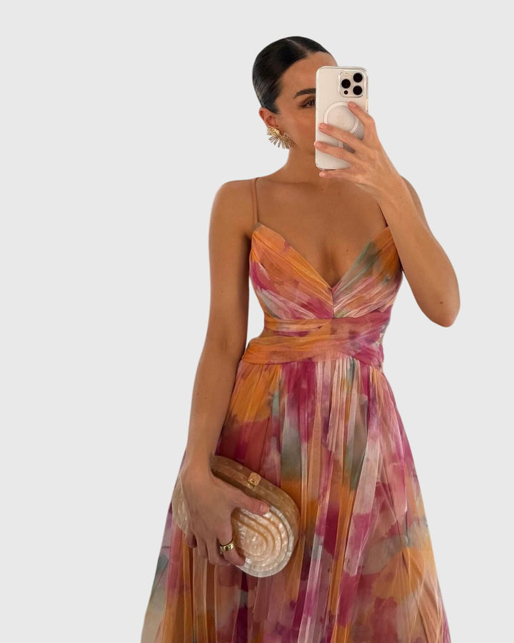 Giselle™ | Elegant Floral Print Maxi Dress