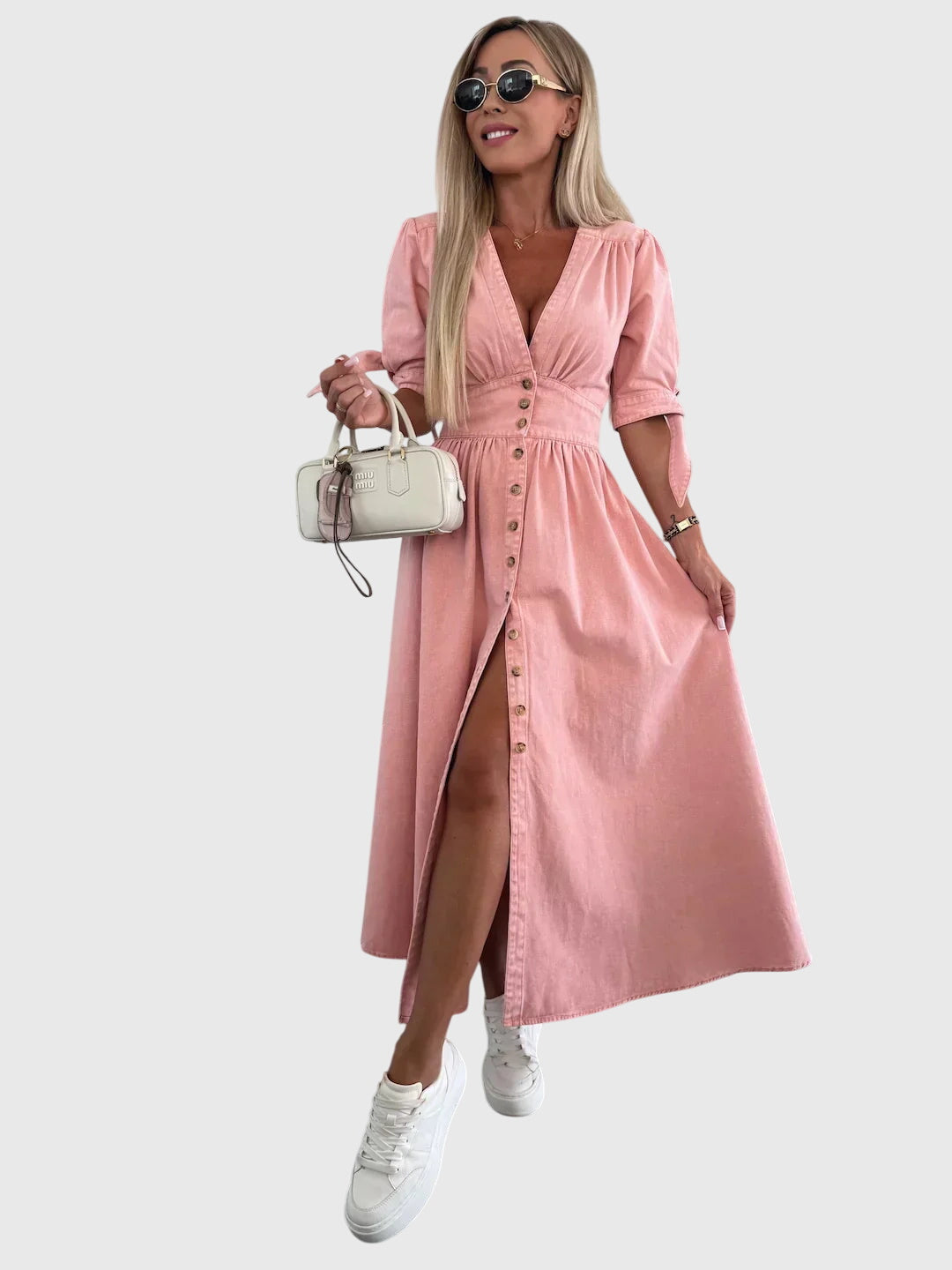 Sophia™ | Elegant Denim Shirt Dress