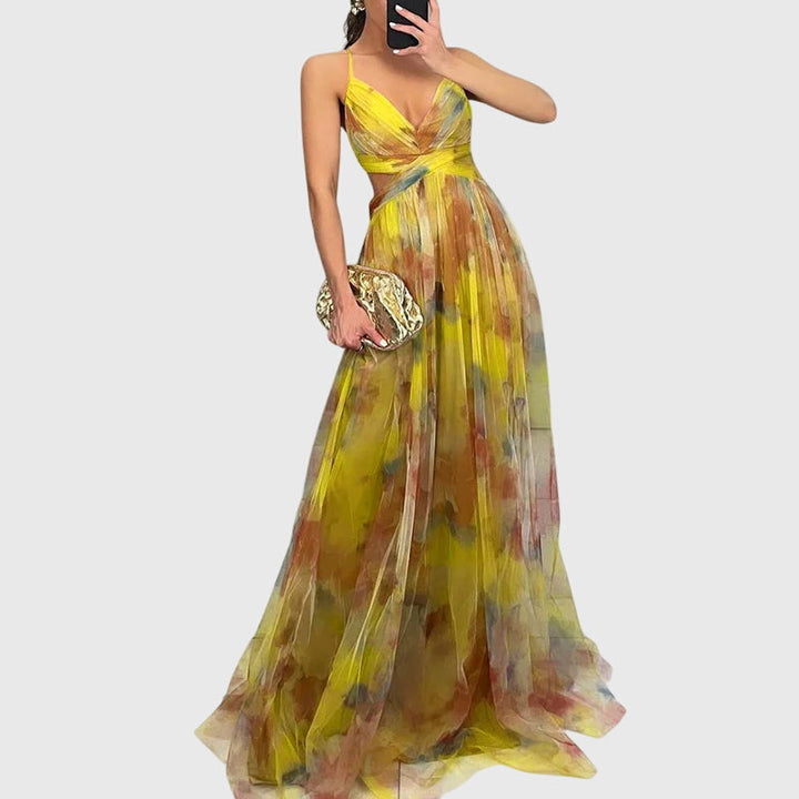 Giselle™ | Elegant Floral Print Maxi Dress