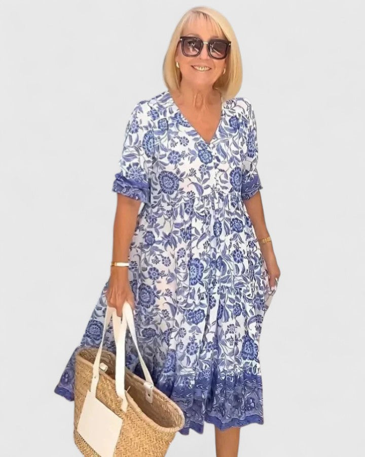 Meredith | Elegant Printed Maxi Dress