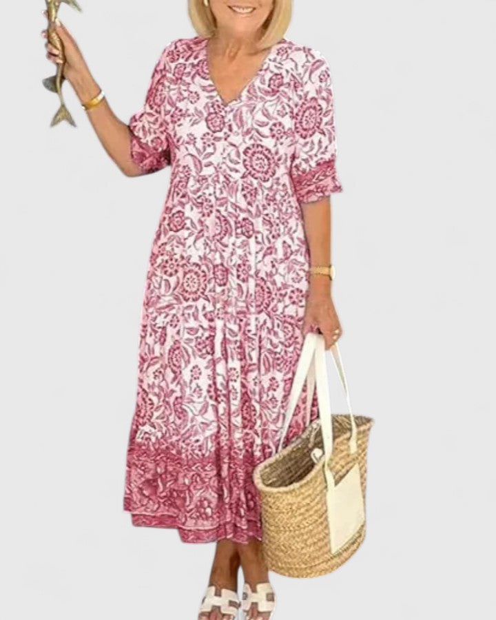 Meredith | Elegant Printed Maxi Dress