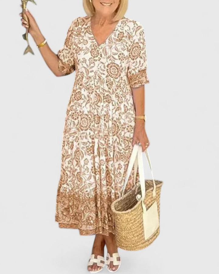Meredith | Elegant Printed Maxi Dress
