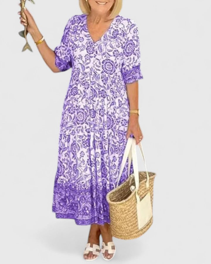 Meredith | Elegant Printed Maxi Dress