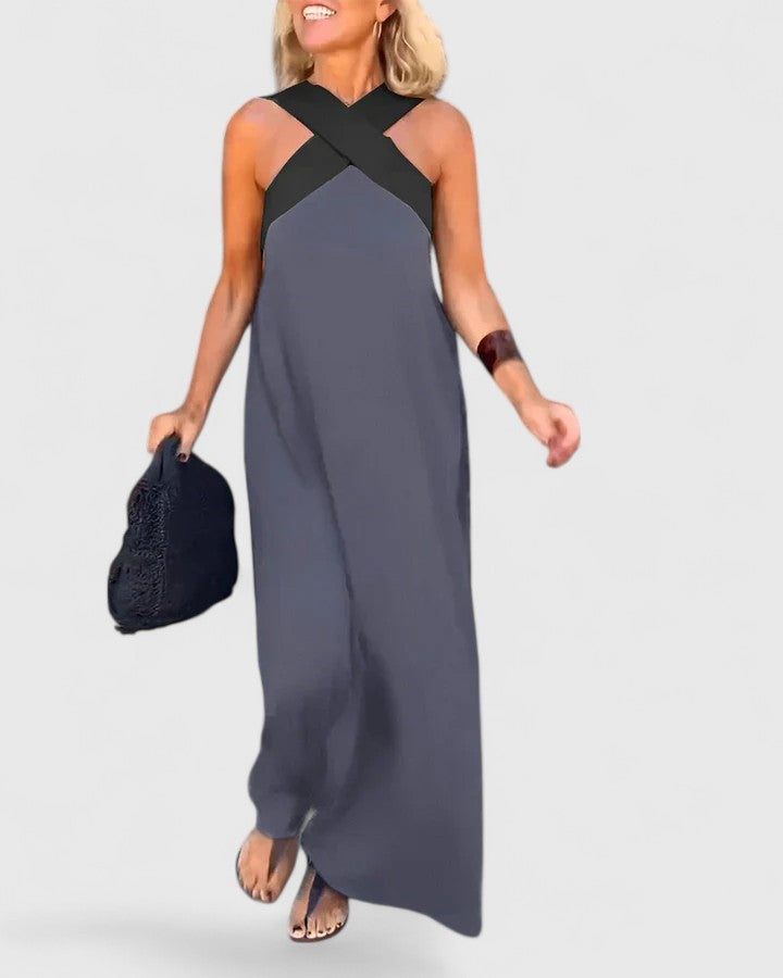 Evangeline™ | Elegant Crossback Maxi Dress