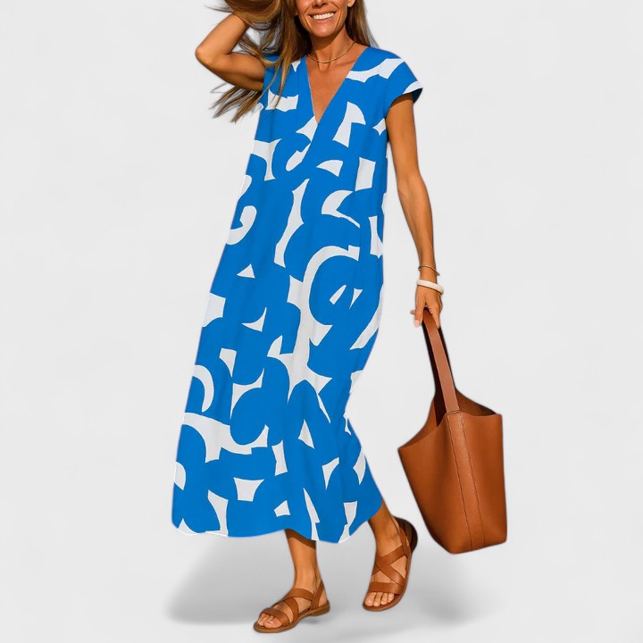 Valery™ | Flowing V-Neck Maxi Dress
