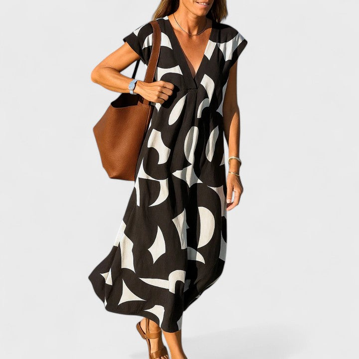 Valery™ | Flowing V-Neck Maxi Dress