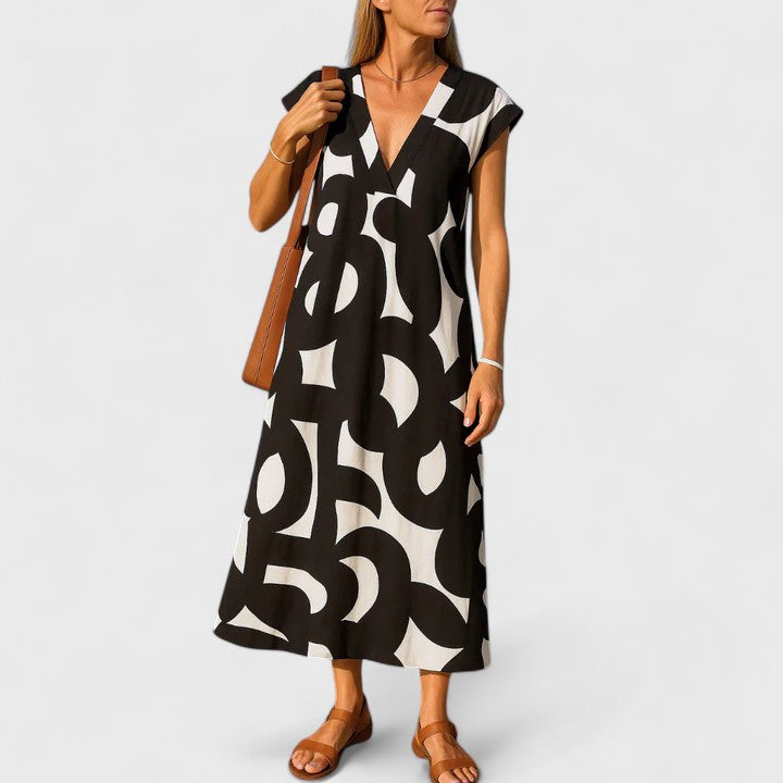 Valery™ | Flowing V-Neck Maxi Dress